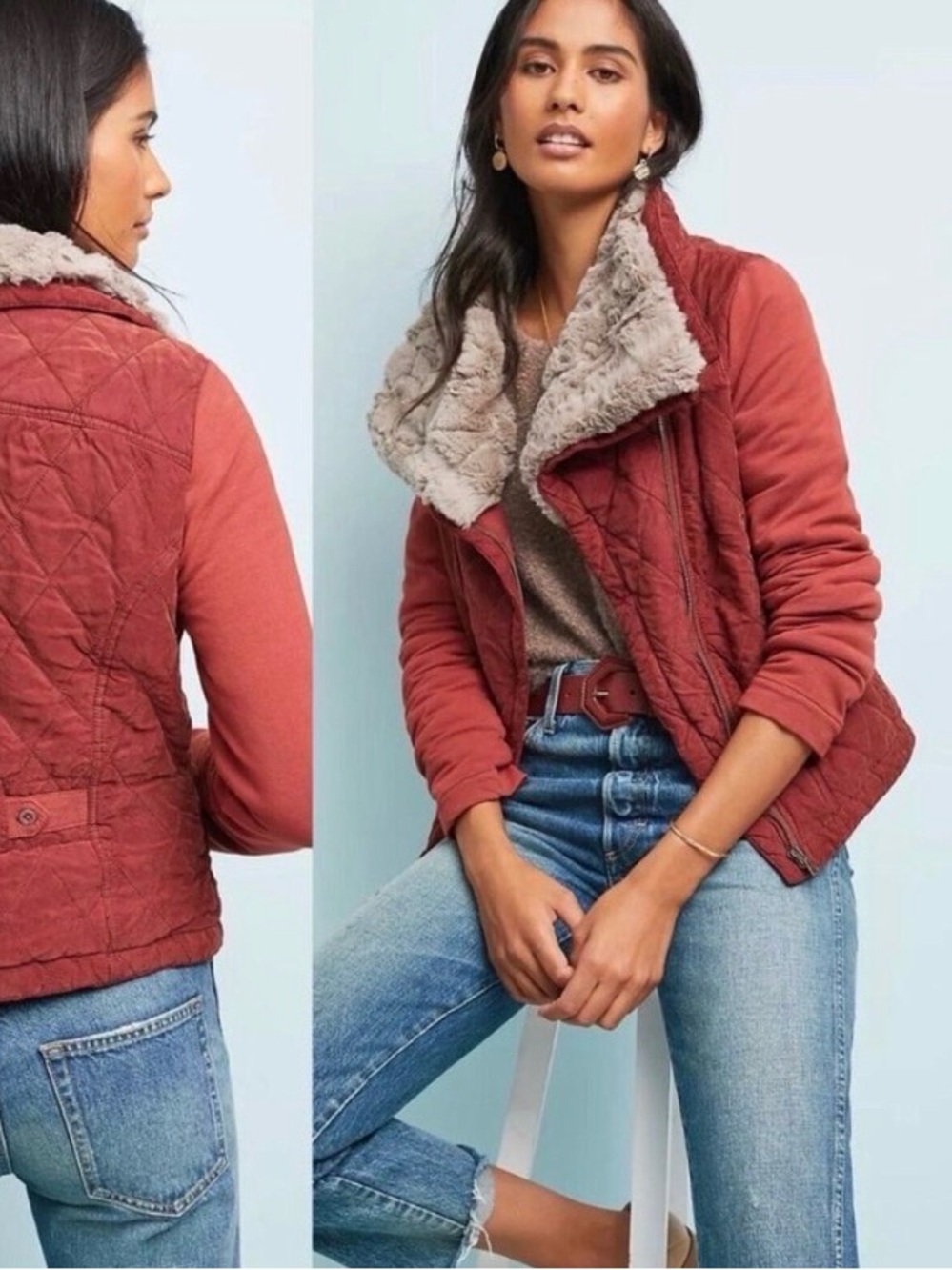 Anthropologie Marrakech Quilted Aviator Jacket